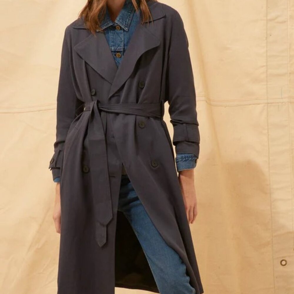 [NWT] Ba&sh Trench Coat - Navy (French Size2)